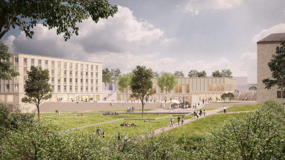 Visualisierung von der Kaiserpfalz (Bez + Kock Architekten, Stuttgart)