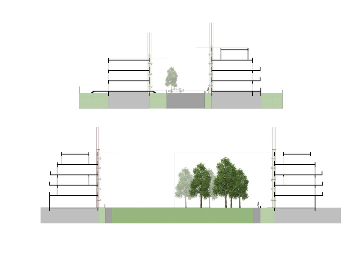 Wohnstraße: Geschossigkeit und Bauhöhen