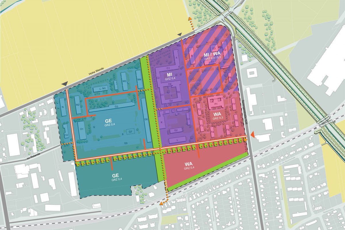 Rahmenplan: Darstellung in planungsrechtlichen Kategorien