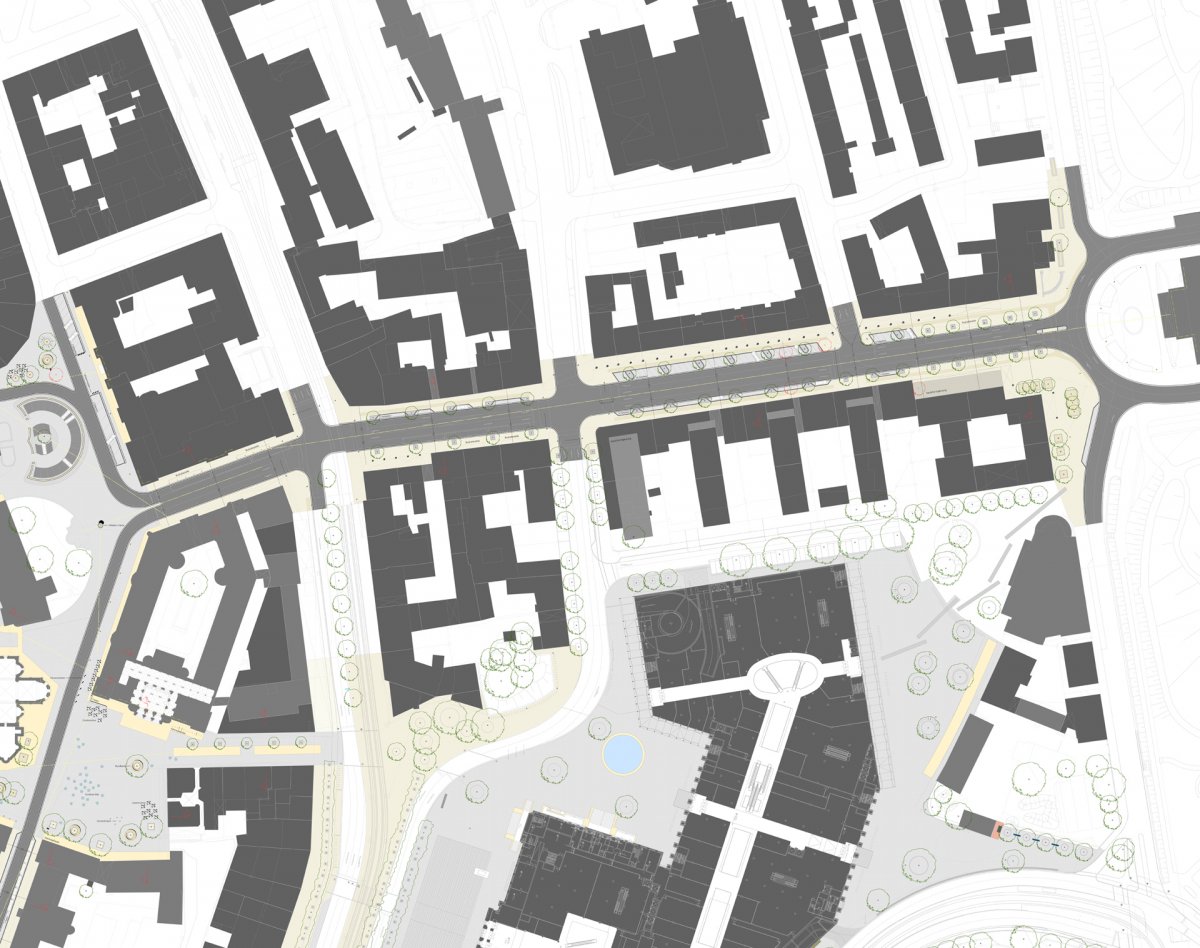 Umgestaltung Umfeld Schlossarkaden: Münzstraße, Platz der Deutschen Einheit, Langer Hof, Steinweg, Dankwardstraße
