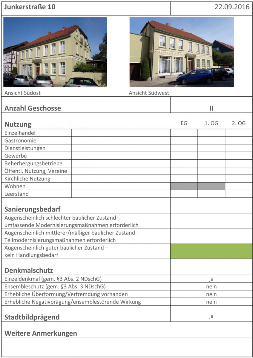 Steckbriefe zu Gebäuden