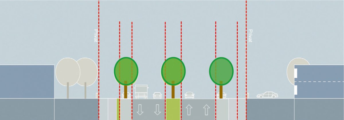 Mögliche Profilgestaltung der Dieselstraße