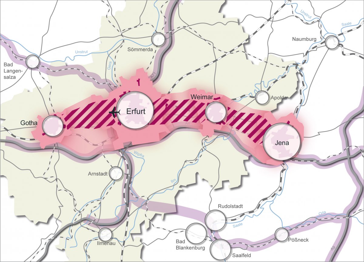 Vision Erfurt und die Positionierung in der Region 2050 Szenario 1 interaktive Stadtregion